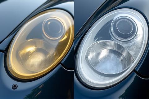 Restored clear headlights