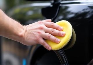 Applying wax to a car's paint